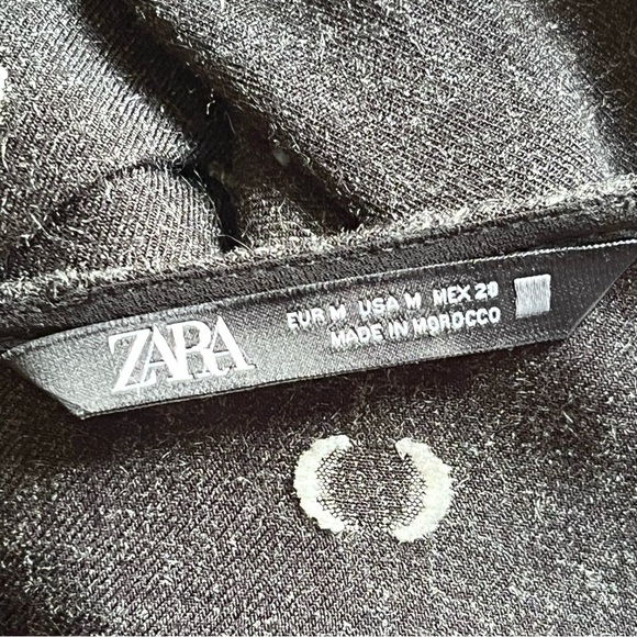 Zara Polka Dot Surplice Neck Long Sleeve Fit & Flare Dress Size M - Picture 10 of 11